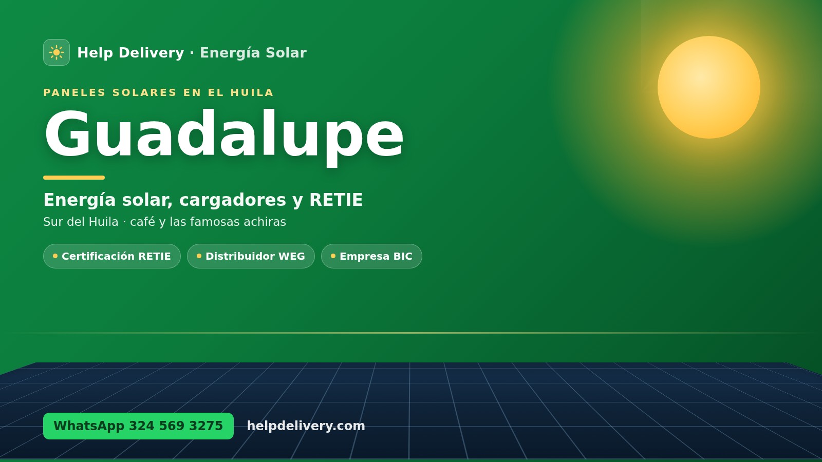 Paneles solares en Guadalupe, Huila