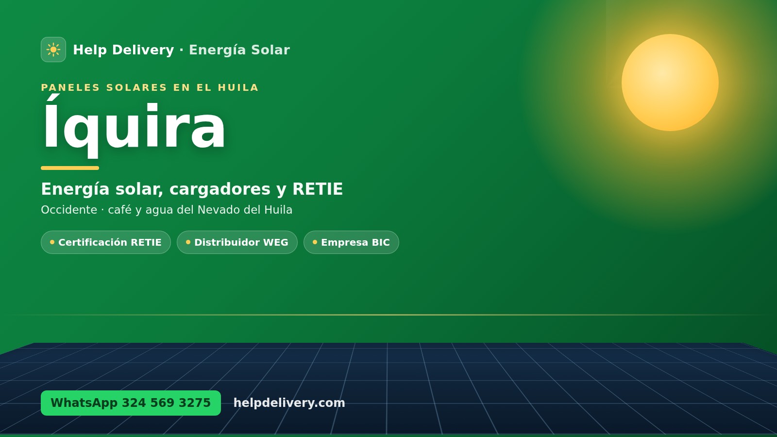 Paneles solares en Íquira, Huila