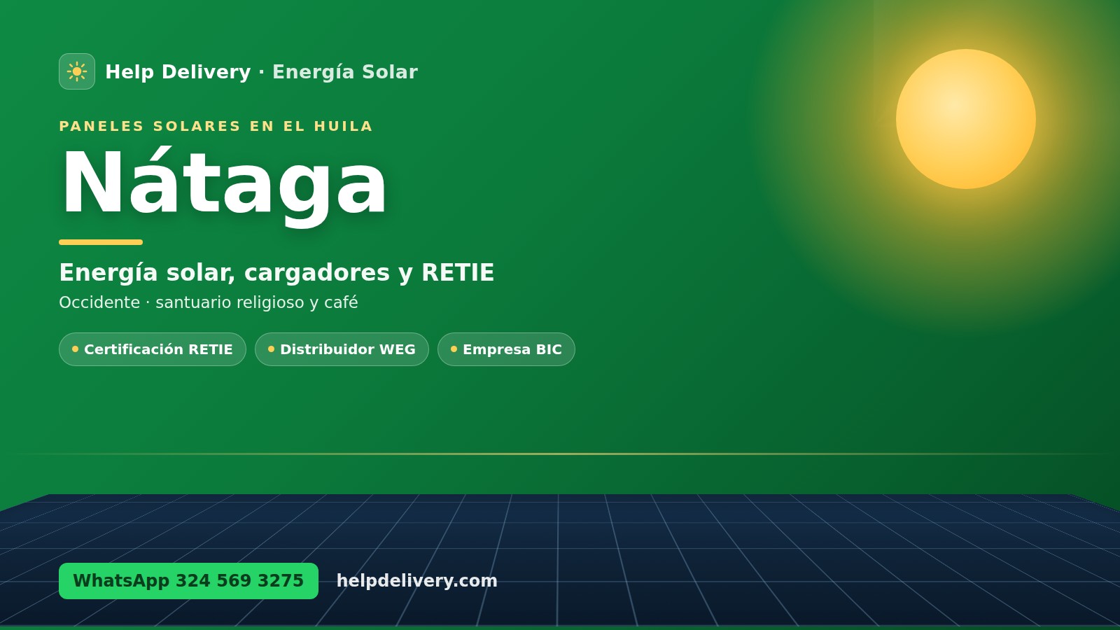 Paneles solares en Nátaga, Huila
