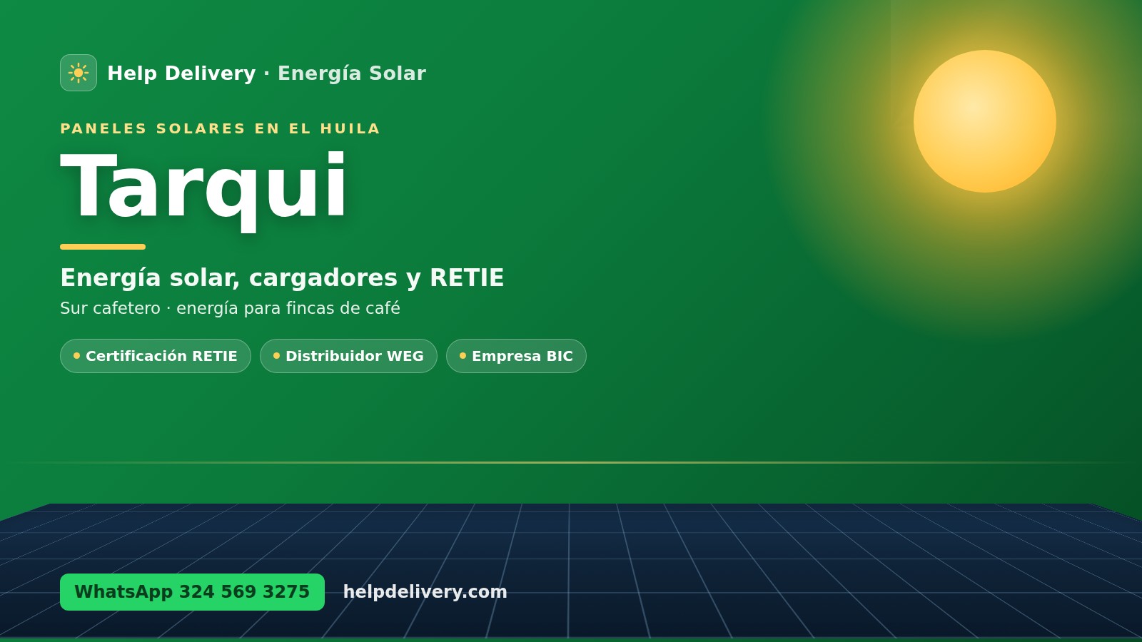 Paneles solares en Tarqui, Huila