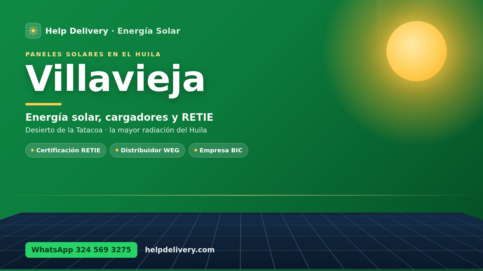 Paneles solares en Villavieja, Huila (Desierto de la Tatacoa)