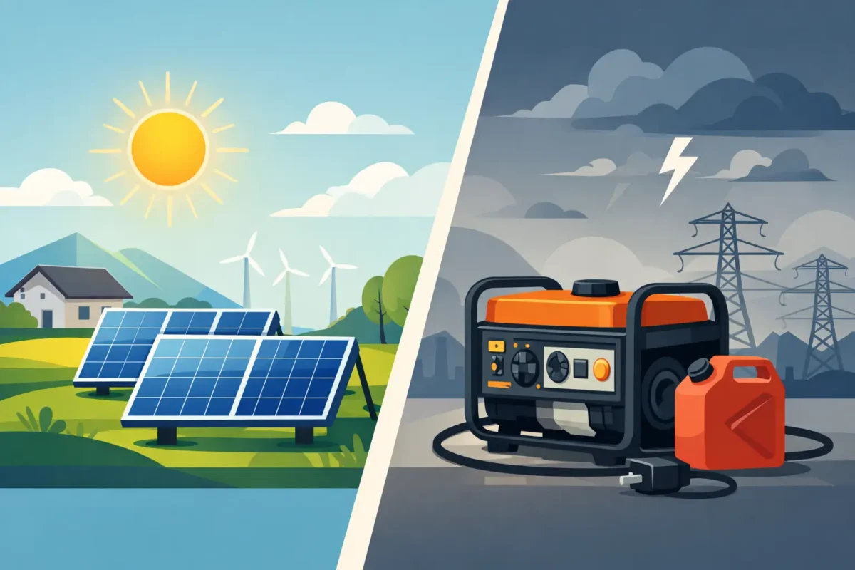 Paneles solares o generador eléctrico: cuál elegir