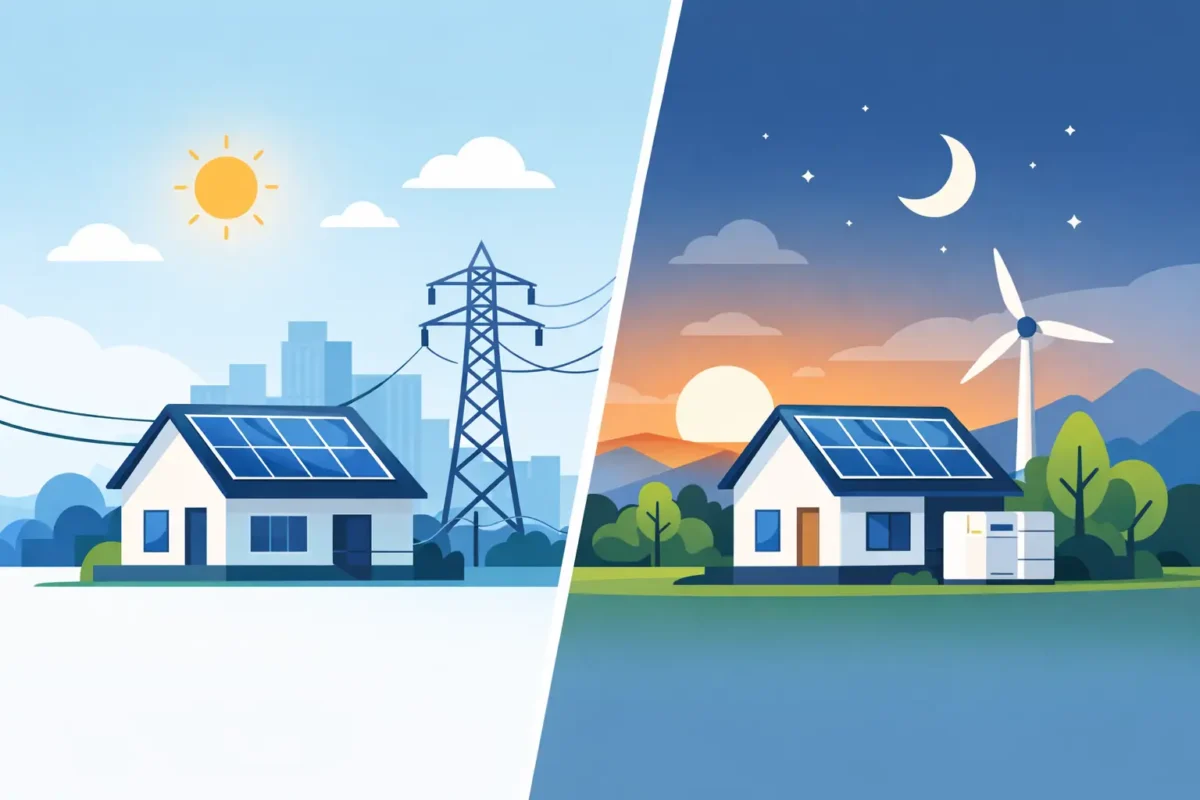 Sistema on grid vs híbrido: cuál le conviene