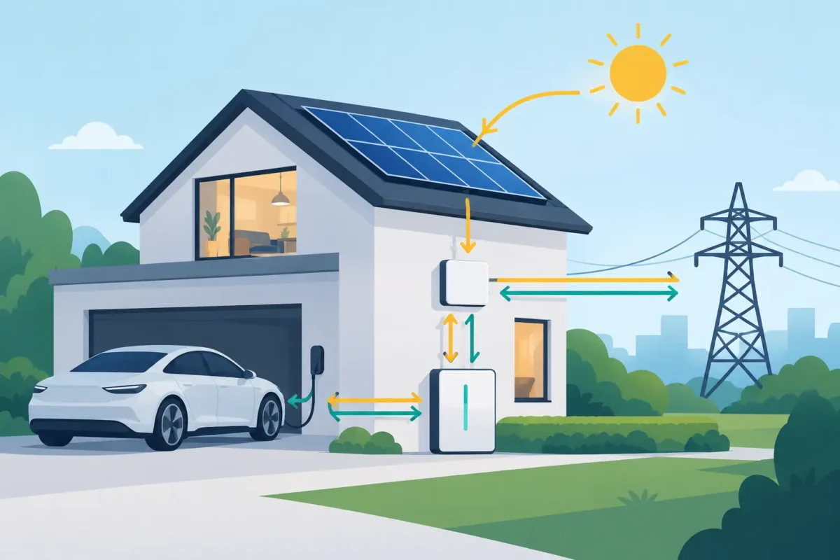 Carga bidireccional para energía en casa